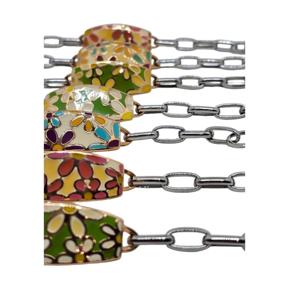 LOT OF 7 PIECES Floral Enamel Bracelet - Picture 3 of 11